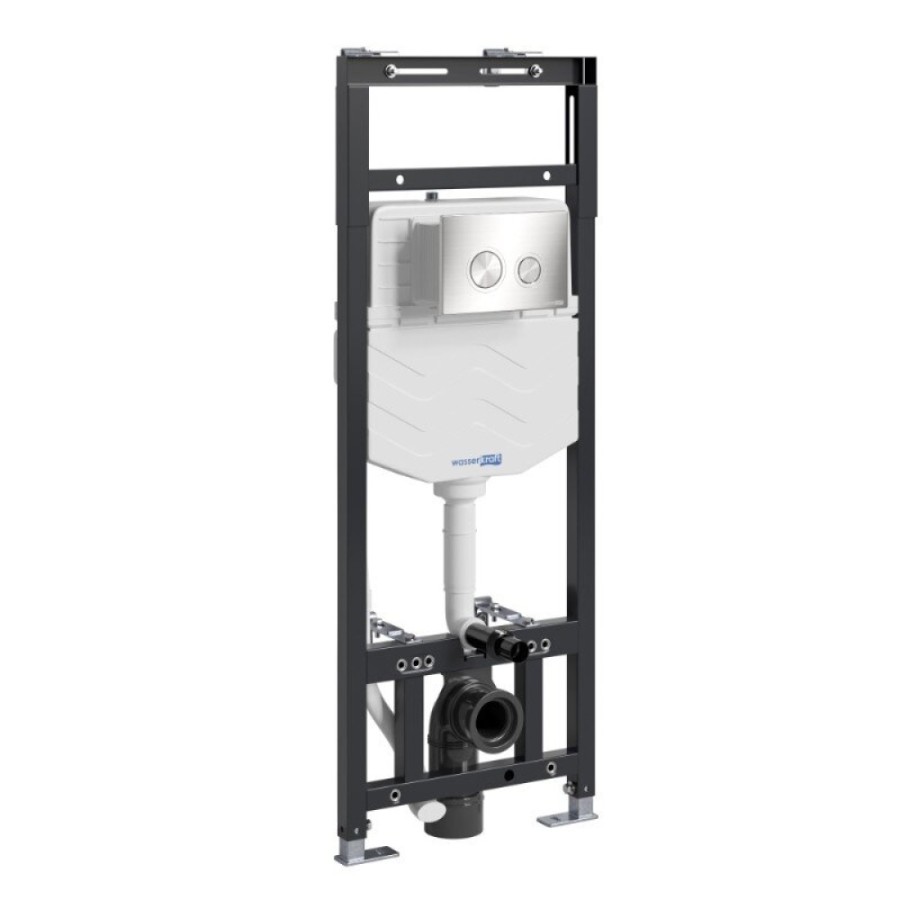 Инсталляция для унитаза WasserKraft Alme 15TLT.010.ME.BN01, механическая клавиша никель