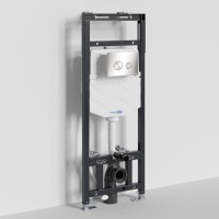 Инсталляция для унитаза WasserKraft Alme 15TLT.010.ME.BN01, механическая клавиша никель