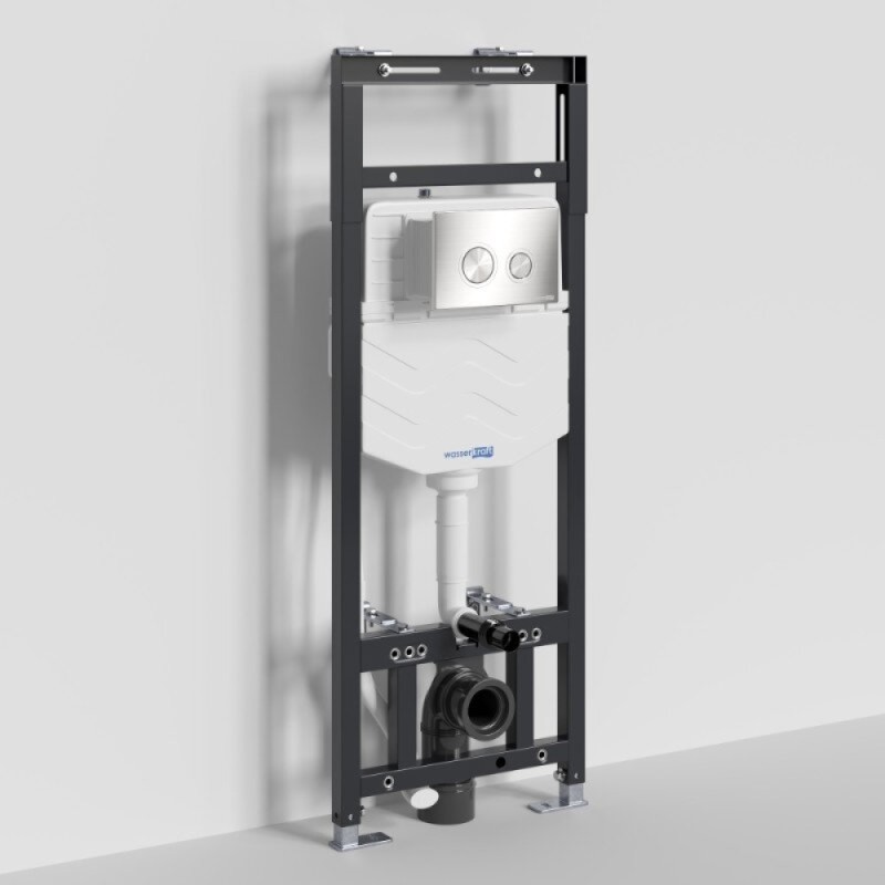 Инсталляция для унитаза WasserKraft Alme 15TLT.010.ME.BN01, механическая клавиша никель