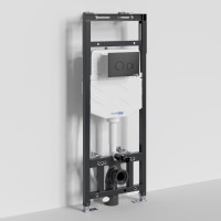Инсталляция для унитаза WasserKraft Alme 15TLT.010.ME.MB01, механическая клавиша черная матовая