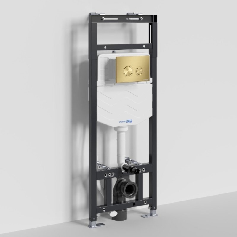 Инсталляция для унитаза WasserKraft Alme 15TLT.010.ME.MG01, механическая клавиша золото матовое