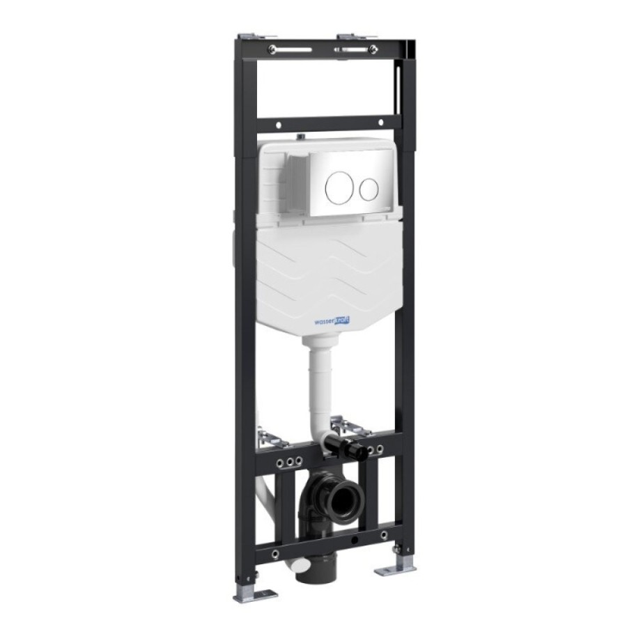 Инсталляция для унитаза WasserKraft Alme 15TLT.010.ME.CH02, механическая клавиша хром