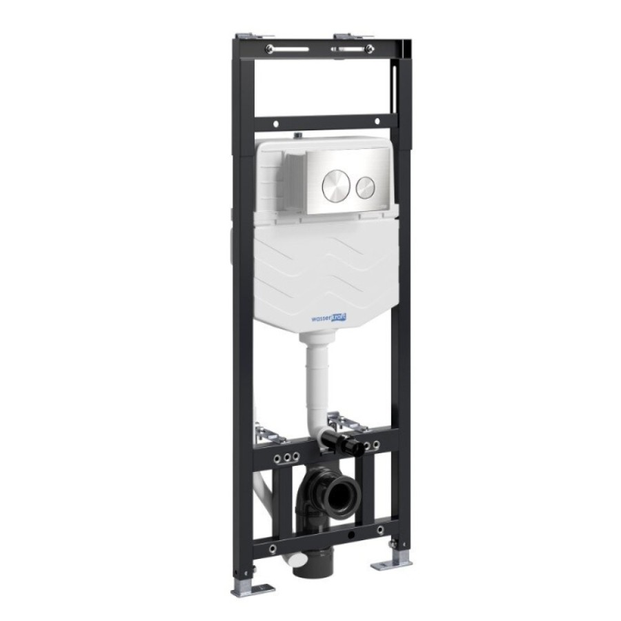 Инсталляция для унитаза WasserKraft Alme 15TLT.010.ME.BN02, механическая клавиша никель