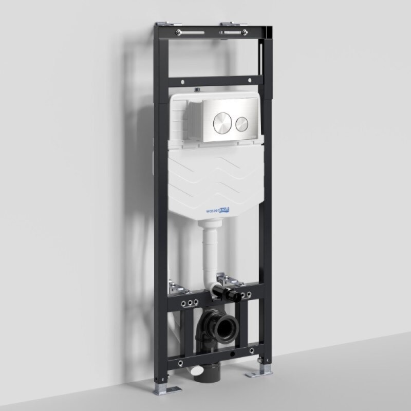 Инсталляция для унитаза WasserKraft Alme 15TLT.010.ME.BN02, механическая клавиша никель