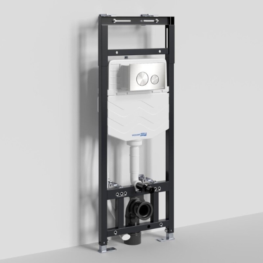 Инсталляция для унитаза WasserKraft Alme 15TLT.010.ME.BN02, механическая клавиша никель