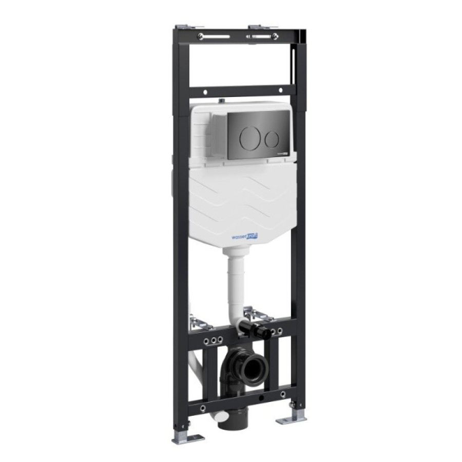 Инсталляция для унитаза WasserKraft Alme 15TLT.010.ME.PB02, механическая клавиша черная
