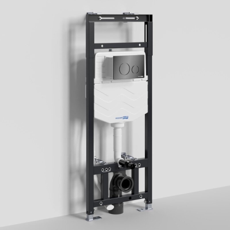 Инсталляция для унитаза WasserKraft Alme 15TLT.010.ME.PB02, механическая клавиша черная