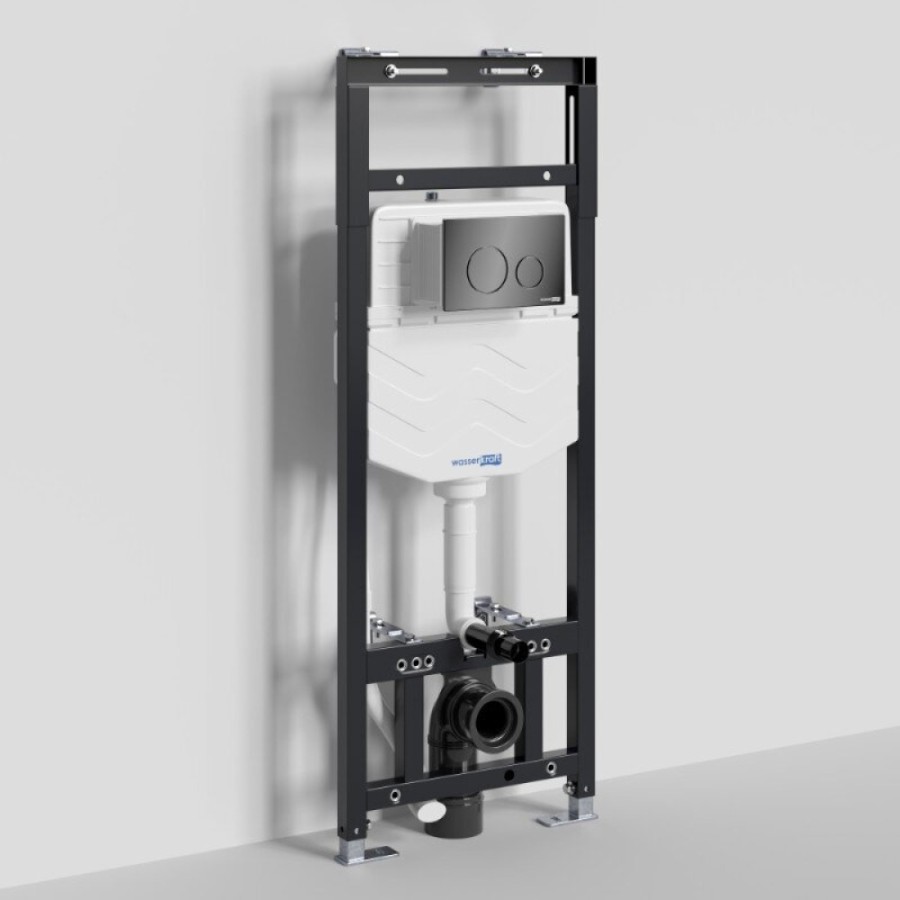 Инсталляция для унитаза WasserKraft Alme 15TLT.010.ME.PB02, механическая клавиша черная