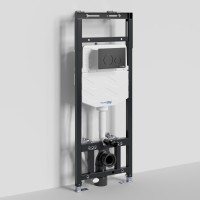 Инсталляция для унитаза WasserKraft Alme 15TLT.010.ME.MB02, механическая клавиша черная матовая