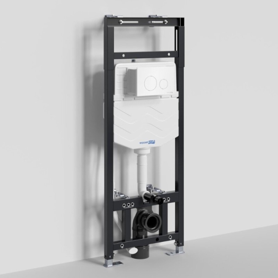 Инсталляция для унитаза WasserKraft Alme 15TLT.010.ME.WH02, механическая клавиша белая