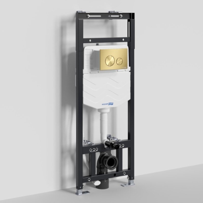 Инсталляция для унитаза WasserKraft Alme 15TLT.010.ME.MG02, механическая клавиша золото матовое