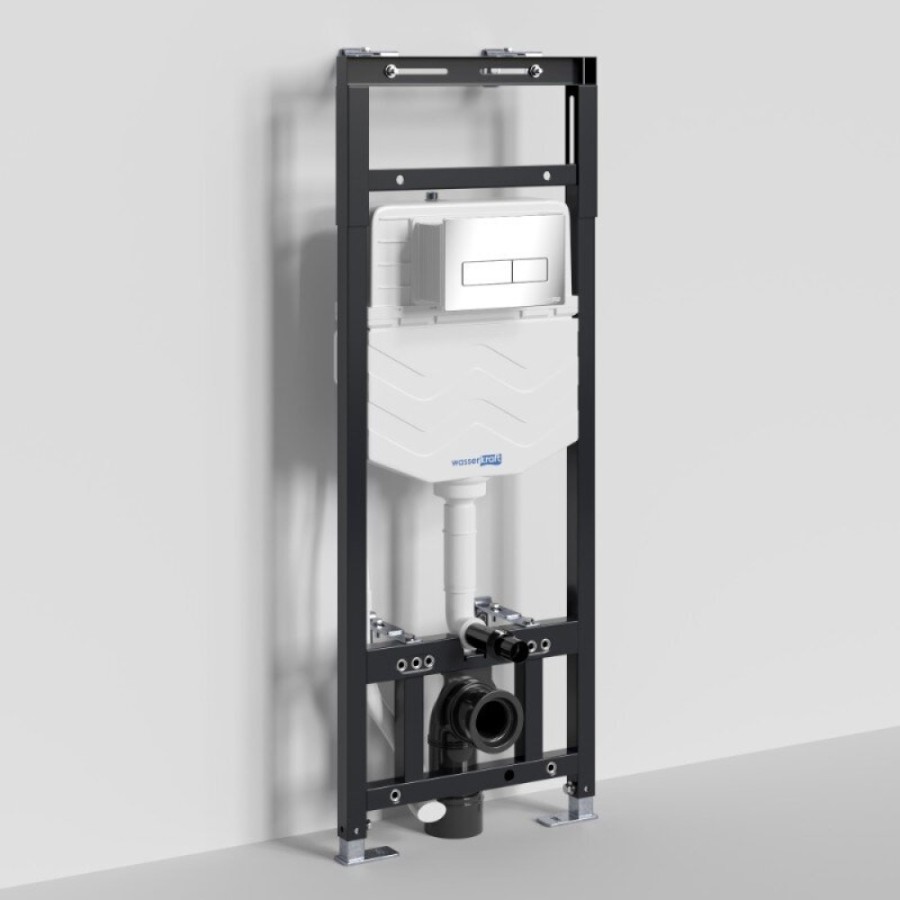 Инсталляция для унитаза WasserKraft Alme 15TLT.010.ME.CH03, механическая клавиша хром
