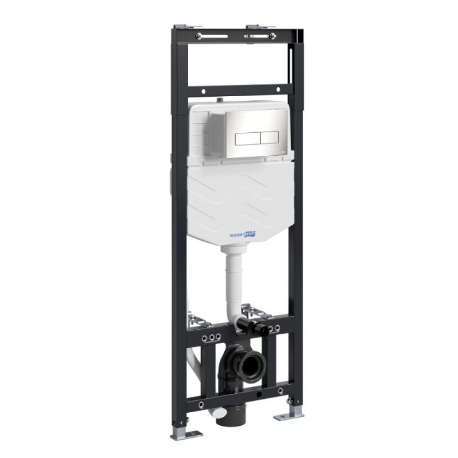 Инсталляция для унитаза WasserKraft Alme 15TLT.010.ME.BN03, механическая клавиша никель
