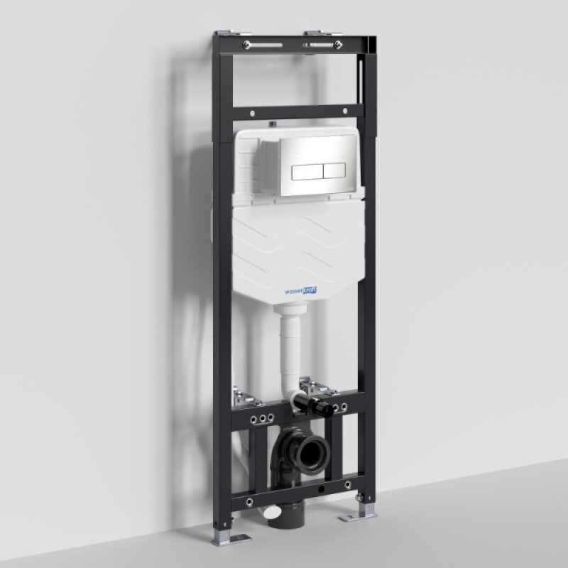 Инсталляция для унитаза WasserKraft Alme 15TLT.010.ME.BN03, механическая клавиша никель