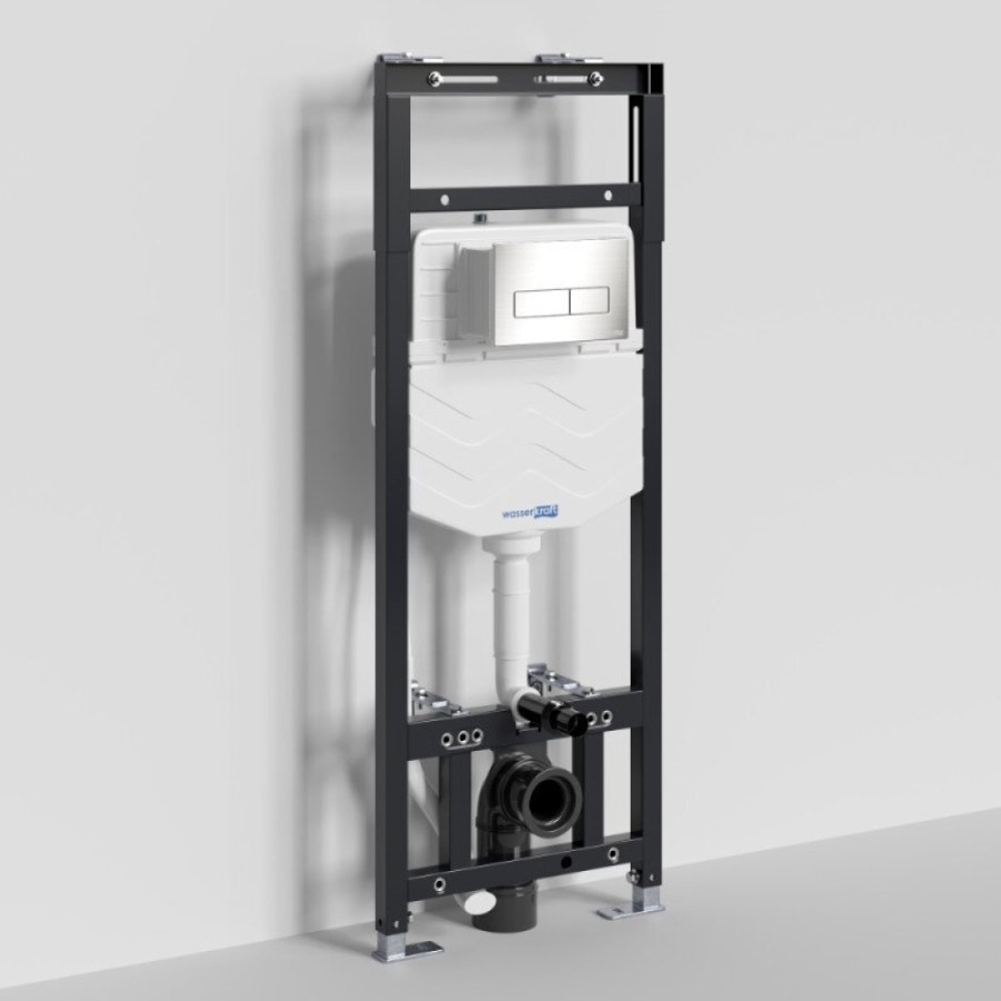 Инсталляция для унитаза WasserKraft Alme 15TLT.010.ME.BN03, механическая клавиша никель