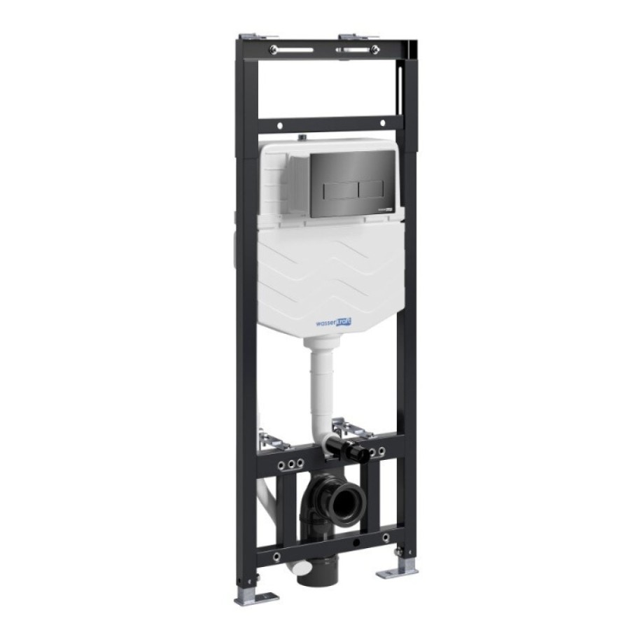 Инсталляция для унитаза WasserKraft Alme 15TLT.010.ME.PB03, механическая клавиша черная