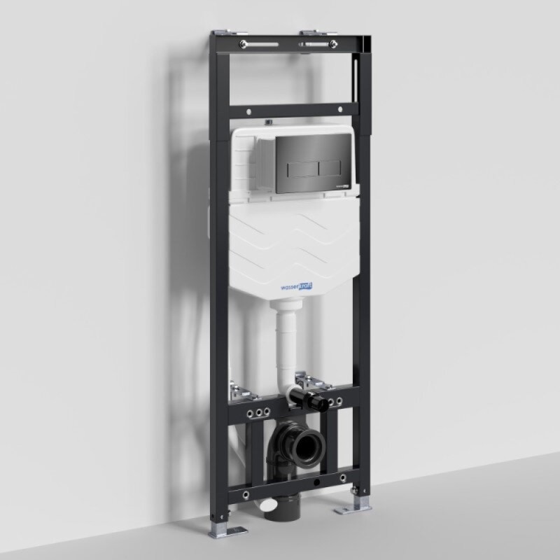 Инсталляция для унитаза WasserKraft Alme 15TLT.010.ME.PB03, механическая клавиша черная