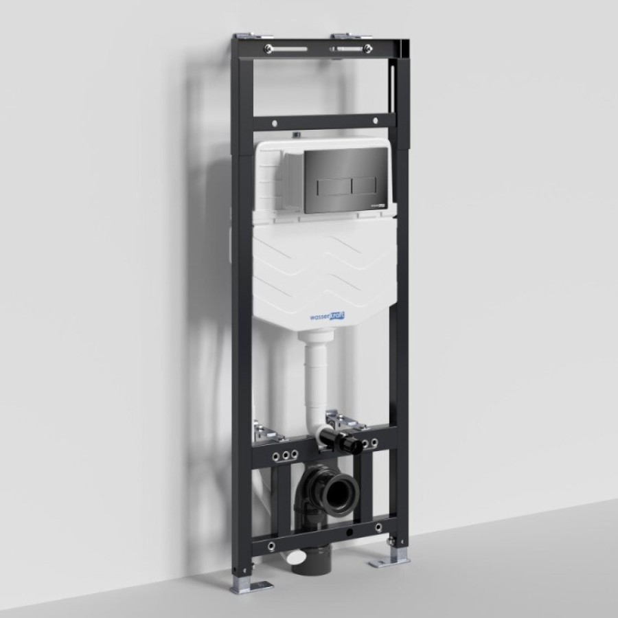 Инсталляция для унитаза WasserKraft Alme 15TLT.010.ME.PB03, механическая клавиша черная