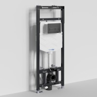 Инсталляция для унитаза WasserKraft Alme 15TLT.010.ME.MB03, механическая клавиша черная матовая