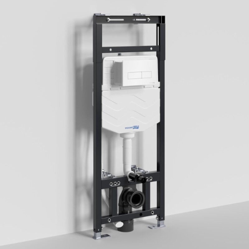 Инсталляция для унитаза WasserKraft Alme 15TLT.010.ME.WH03, механическая клавиша белая