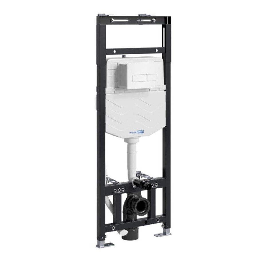 Инсталляция для унитаза WasserKraft Alme 15TLT.010.ME.WH03, механическая клавиша белая