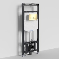 Инсталляция для унитаза WasserKraft Alme 15TLT.010.ME.PG03, механическая клавиша золото глянцевое