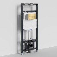 Инсталляция для унитаза WasserKraft Alme 15TLT.010.ME.MG03, механическая клавиша золото матовое