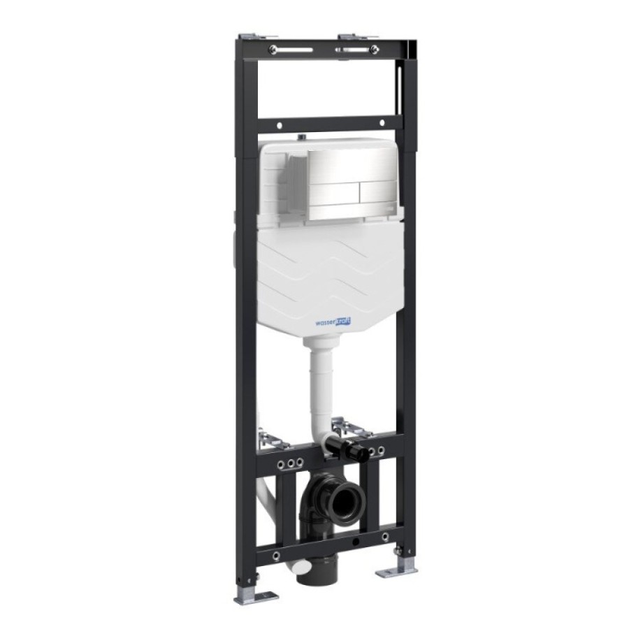 Инсталляция для унитаза WasserKraft Alme 15TLT.010.ME.BN04, механическая клавиша никель