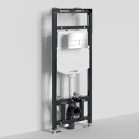 Инсталляция для унитаза WasserKraft Alme 15TLT.010.ME.BN04, механическая клавиша никель