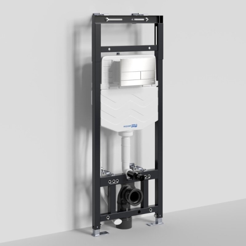 Инсталляция для унитаза WasserKraft Alme 15TLT.010.ME.BN04, механическая клавиша никель