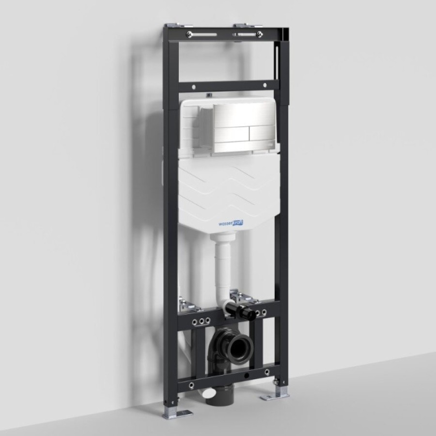 Инсталляция для унитаза WasserKraft Alme 15TLT.010.ME.BN04, механическая клавиша никель