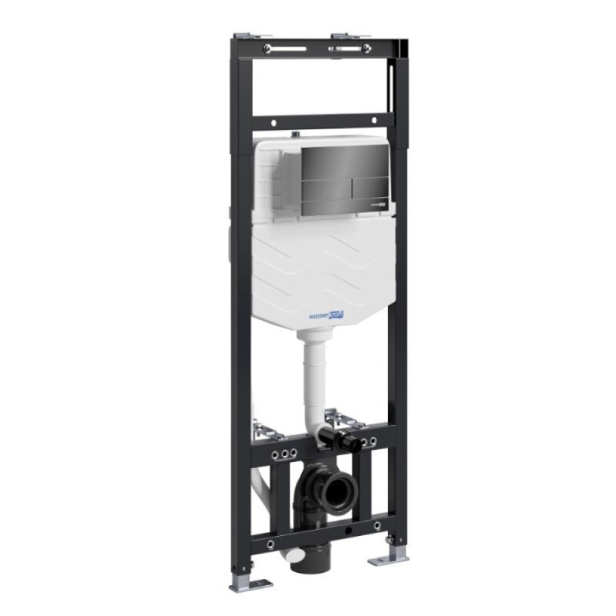 Инсталляция для унитаза WasserKraft Alme 15TLT.010.ME.PB04, механическая клавиша черная