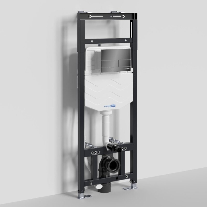 Инсталляция для унитаза WasserKraft Alme 15TLT.010.ME.PB04, механическая клавиша черная