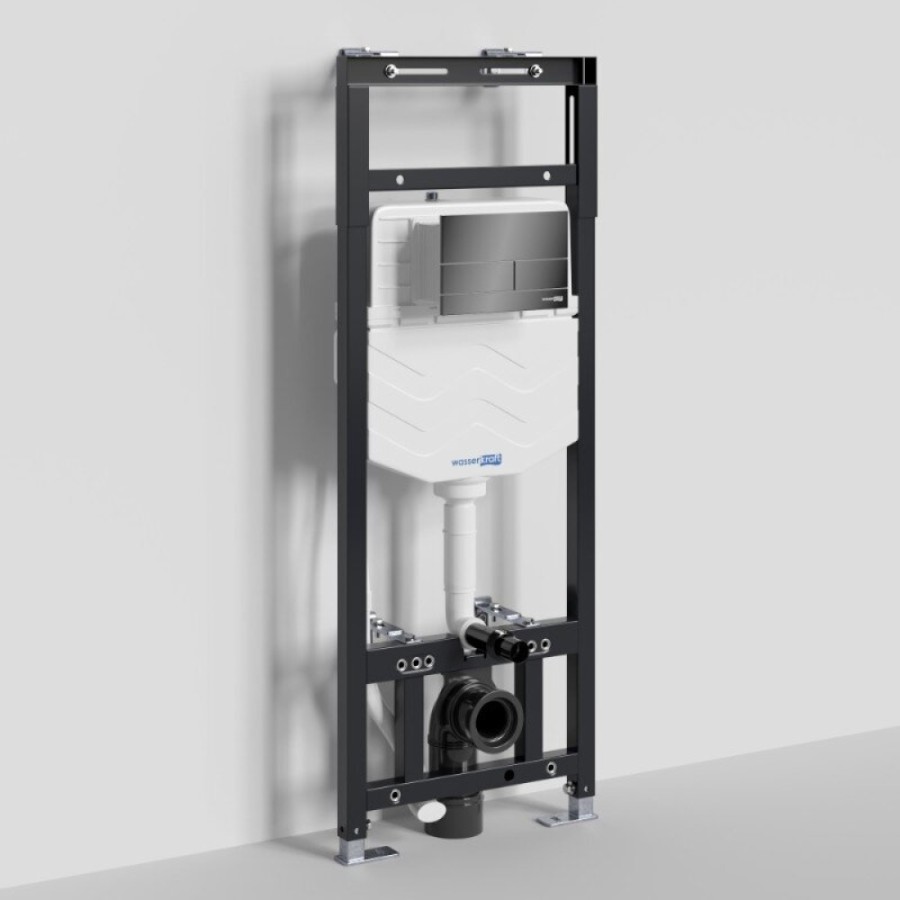 Инсталляция для унитаза WasserKraft Alme 15TLT.010.ME.PB04, механическая клавиша черная