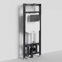 Инсталляция для унитаза WasserKraft Alme 15TLT.010.ME.MB04, механическая клавиша черная матовая