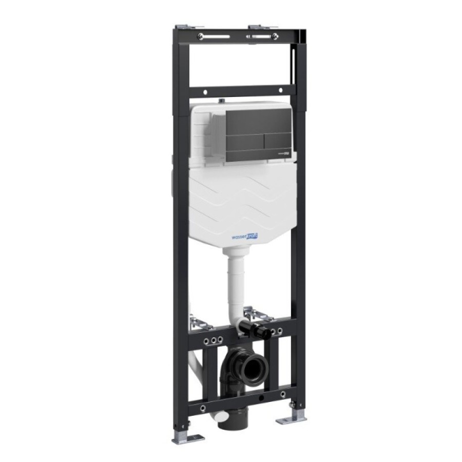 Инсталляция для унитаза WasserKraft Alme 15TLT.010.ME.MB04, механическая клавиша черная матовая
