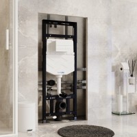 Инсталляция для унитаза WasserKraft Alme 15TLT.010.ME.WM04, механическая клавиша белая матовая