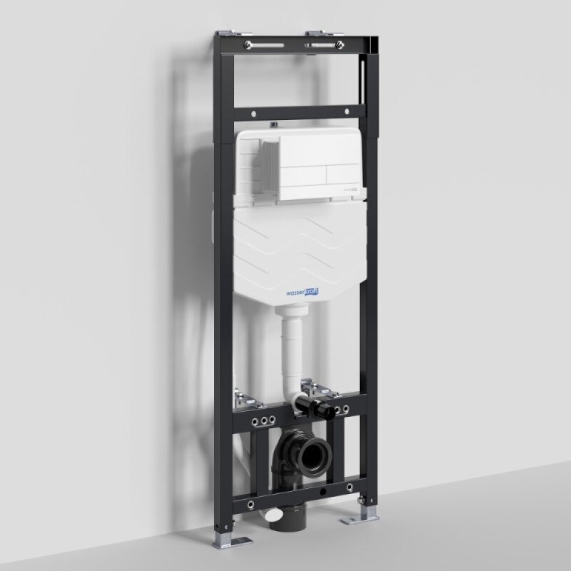 Инсталляция для унитаза WasserKraft Alme 15TLT.010.ME.WM04, механическая клавиша белая матовая