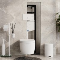 Инсталляция для унитаза WasserKraft Alme 15TLT.010.ME.WM04, механическая клавиша белая матовая