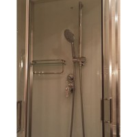 Душевая кабина Frank F410 Brilliant без крыши, 110 х 110 см, низкий поддон, стекла прозрачные, профиль хром, 160009