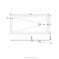 Душевой поддон RGW ST-158G 80 x 150 см, прямоугольный, из искусственного камня, графит, 16152815-02