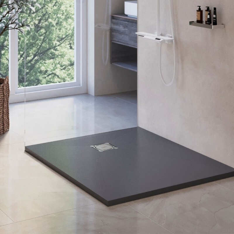 Душевой поддон RGW Stone Tray 16152910-002, 90 x 100 см, прямоугольный, из искусственного камня, графит