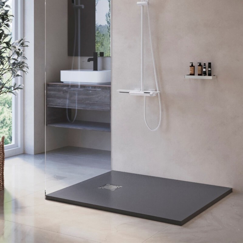 Душевой поддон RGW Stone Tray 16152910-002, 90 x 100 см, прямоугольный, из искусственного камня, графит