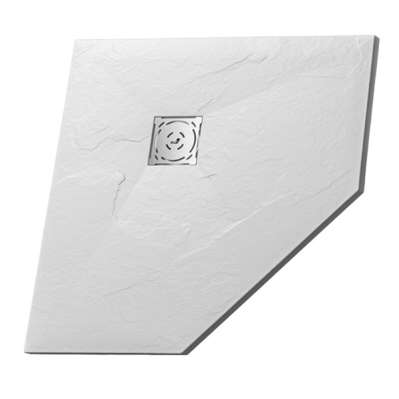 Душевой поддон RGW ST/T-0088W 16155088-01, 80 x 80 см, пятиугольный, из искусственного камня, белый