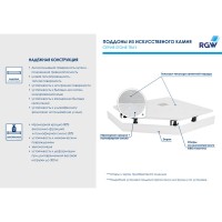 Душевой поддон RGW ST/T-0088W 16155088-01, 80 x 80 см, пятиугольный, из искусственного камня, белый