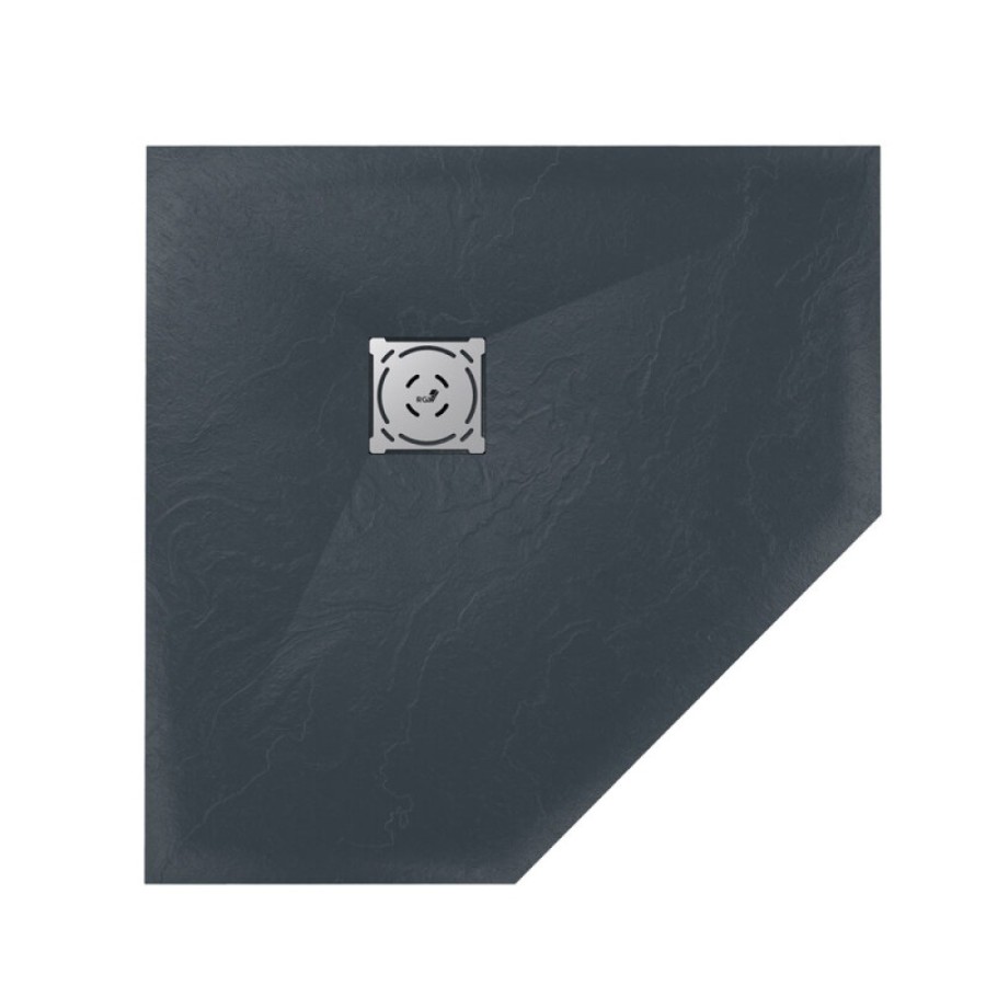 Душевой поддон RGW ST/T-0088G 16155088-02, 80 x 80 см, пятиугольный, из искусственного камня, графит