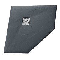 Душевой поддон RGW ST/T-0088G 16155088-02, 80 x 80 см, пятиугольный, из искусственного камня, графит