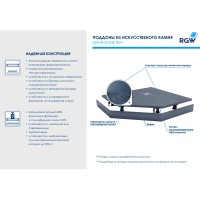 Душевой поддон RGW ST/T-0088G 16155088-02, 80 x 80 см, пятиугольный, из искусственного камня, графит