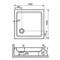 Душевой поддон RGW Style 100 x 100 см квадратный, акриловый, белый, 16180100-11