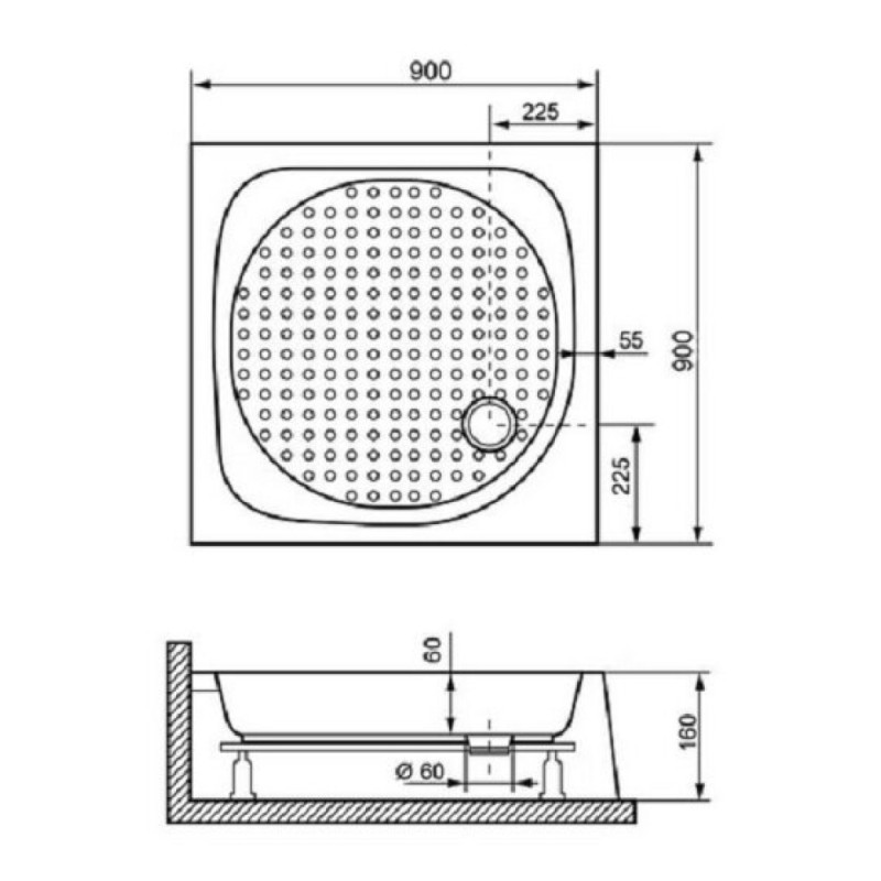 Душевой поддон RGW Lux/TN 90 x 90 см квадратный, акриловый, белый, 16180199-21